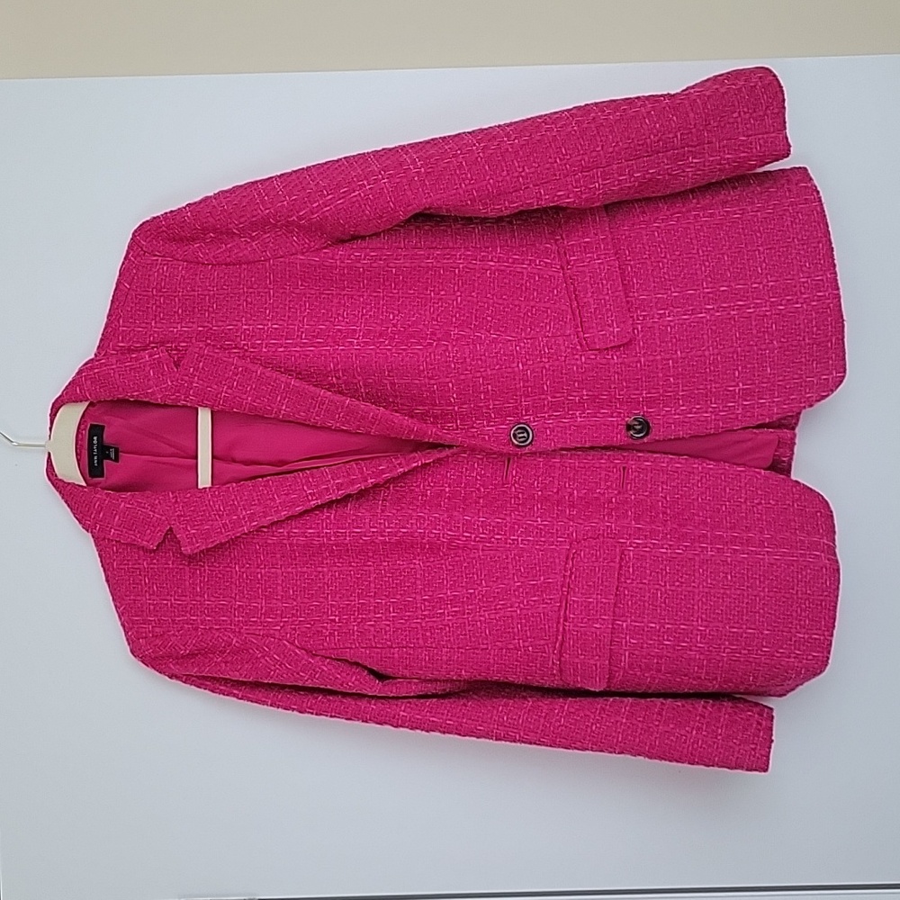 Ann Taylor Hot Pink Tweed Blazer